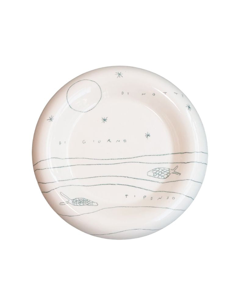 Cloud Pillow Plates Tattoed: Fish Green