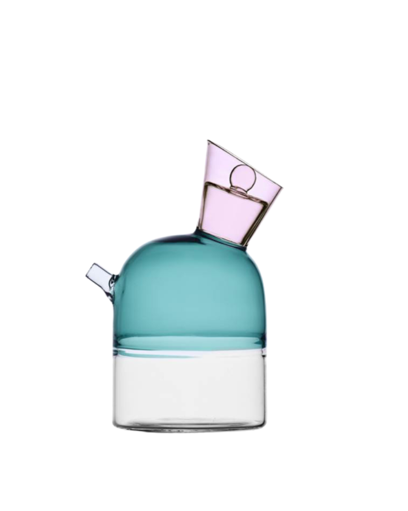 Oil Bottle - Pink / Petrol / Clear