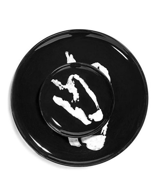 Plate Feast L White Pepper - Black - Set of 2