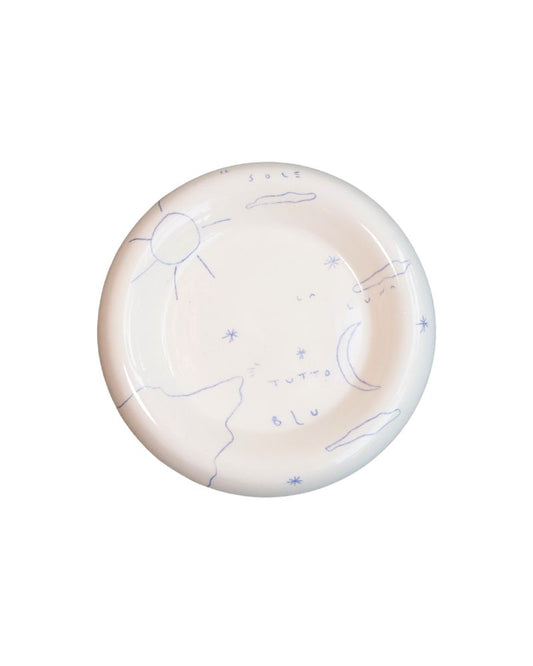 Cloud Pillow Plates Tattoed: Sun and Moon Blue