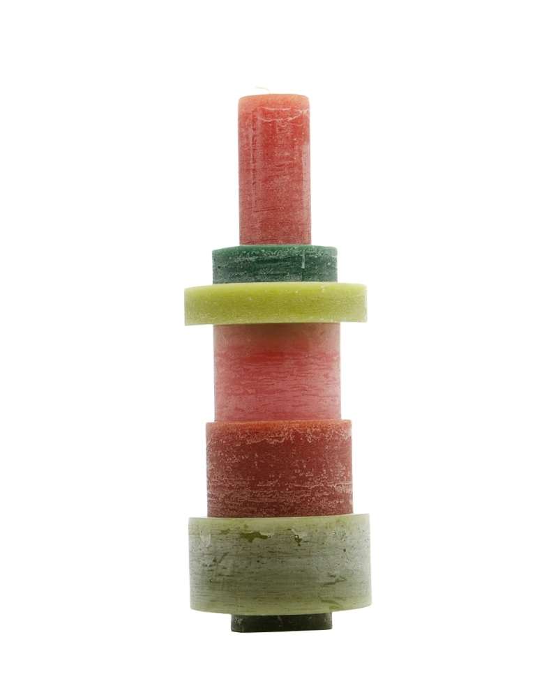 Candle Stack 06 - Green & Pink