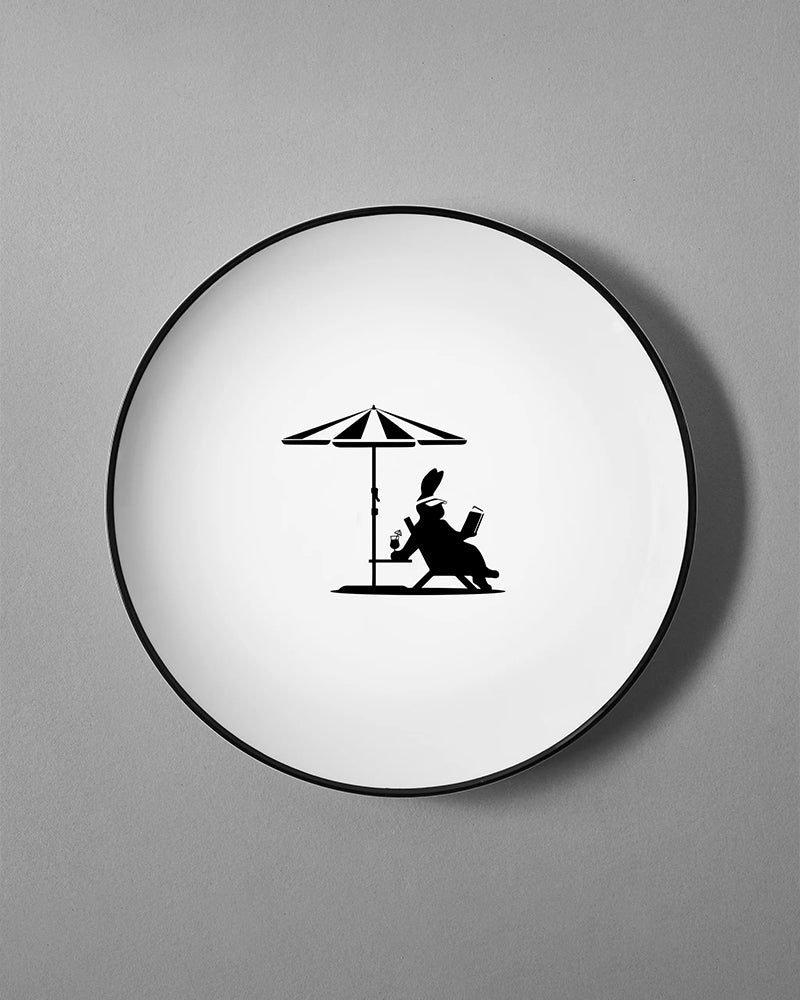 Lounging Rabbit Plate