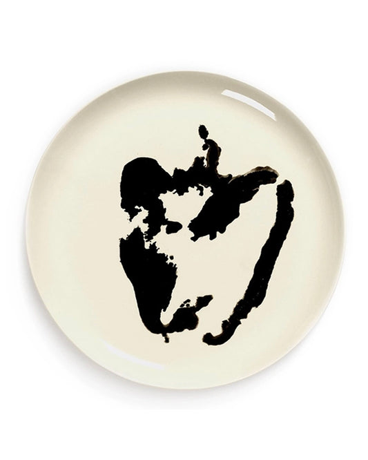 Serving Plate Feast Black Pepper - White