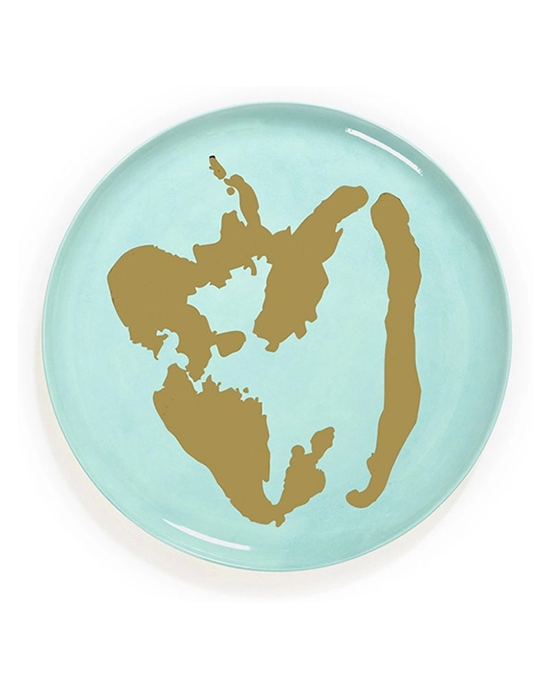 Serving Plate Feast Azure Pepper - Gold