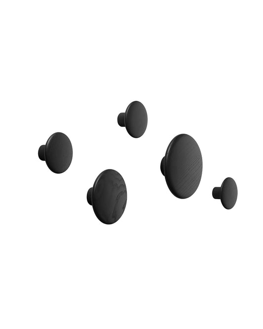 Dots Wood - Black (Set Of 5)