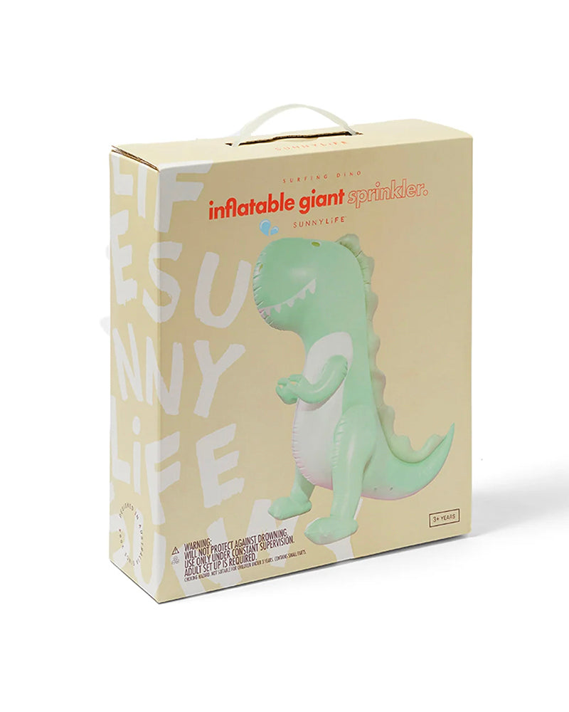 Inflatable Giant Sprinkler Surfing Dino - Ice Mint