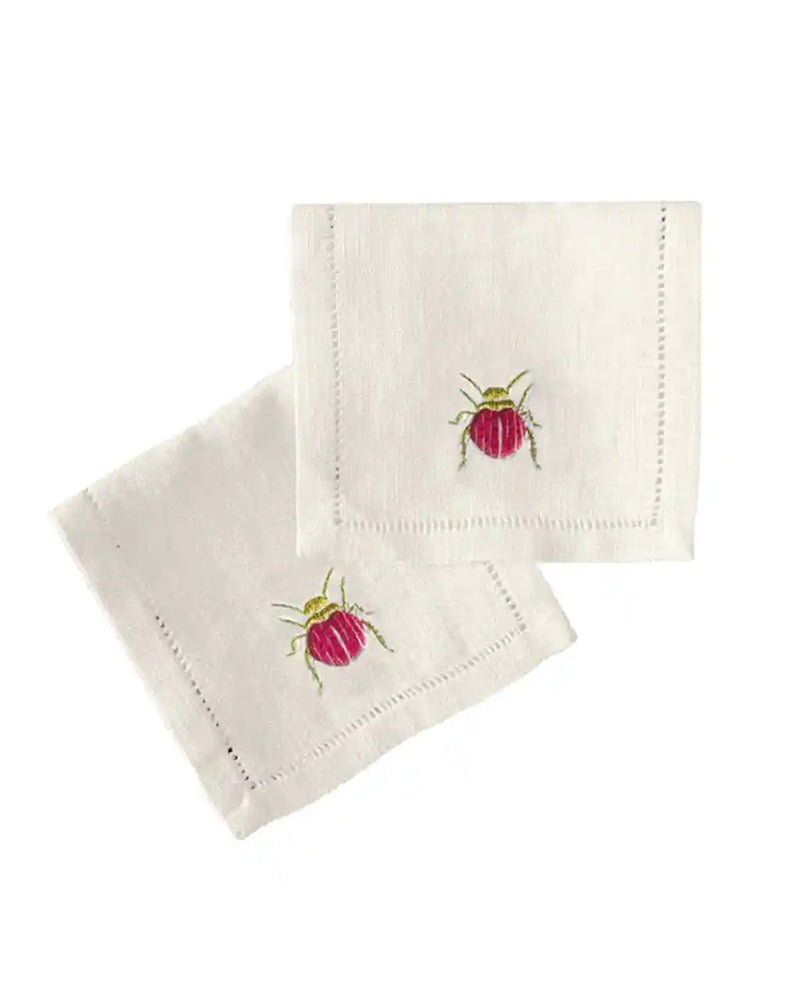 Scarab Cocktail Napkins (Set Of 6) - Pink