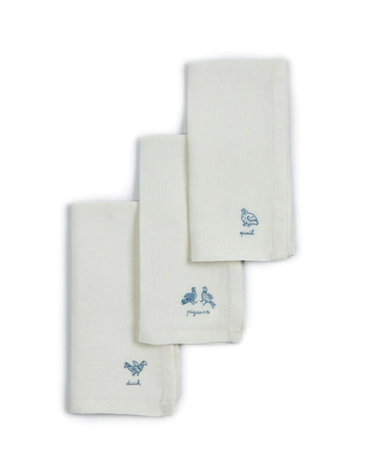 Bird Napkin (Set Of 3) - Sky Blue