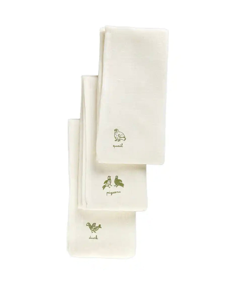 Bird Napkin (Set Of 3) - Green