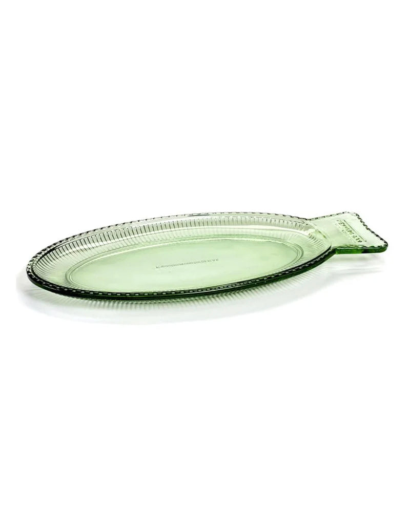 Fish Dish Flat - Transparent Green