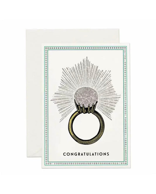 Greeting card: Engagement Congratulations Glitter