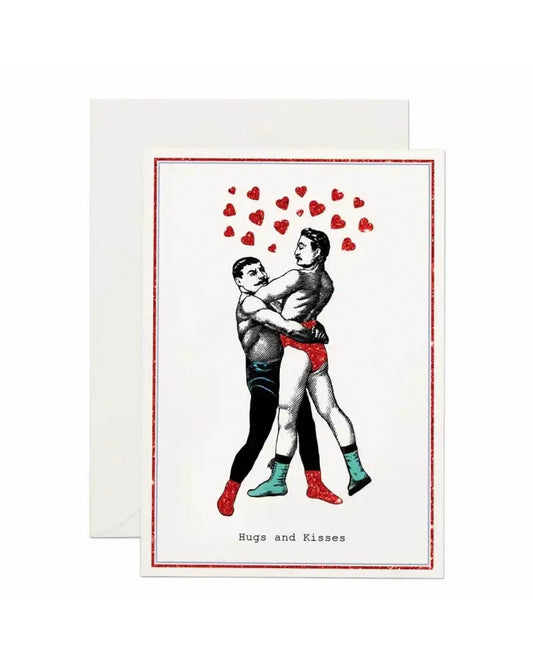 Greeting Card: Hugs and Kisses Glitter