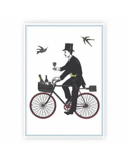 Greeting Card: Champagne Cyclist