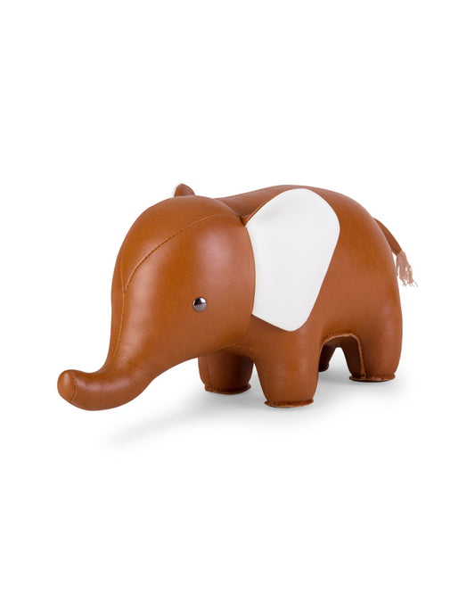 Zuny Bookend - Elephant Tan & White