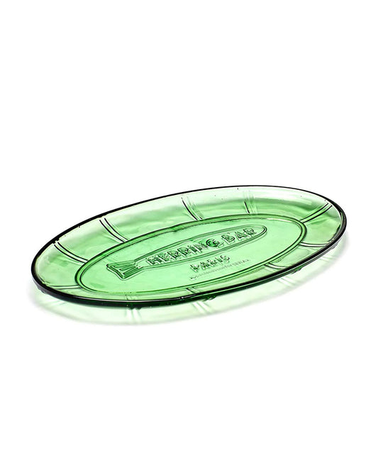 Dish Oval Flat - Transparent Green