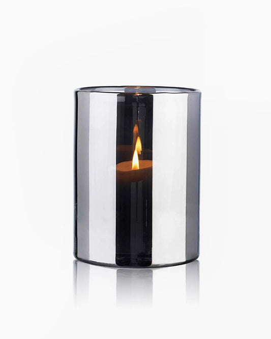 Hurricane Lamp: Medium Silver