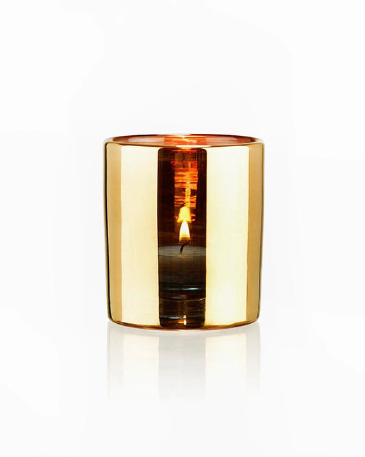 Hurricane Lamp: Small Gold