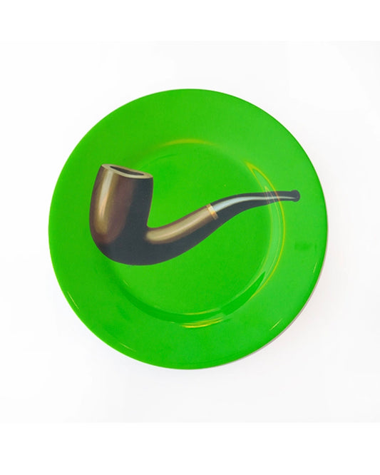 Magritte Plate Green Pipe