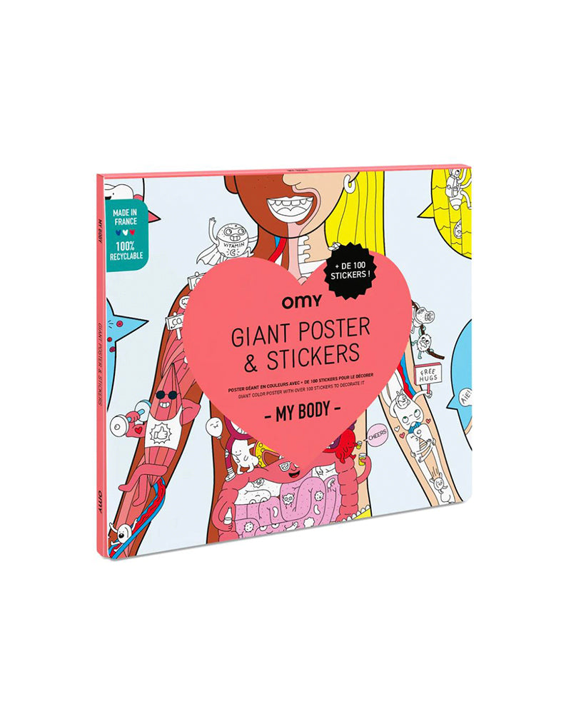 Giant Coloring Poster & Stickers My Body